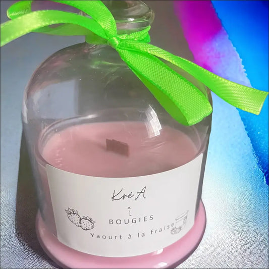 Bougie artisanale parfum Yaourt à la fraise